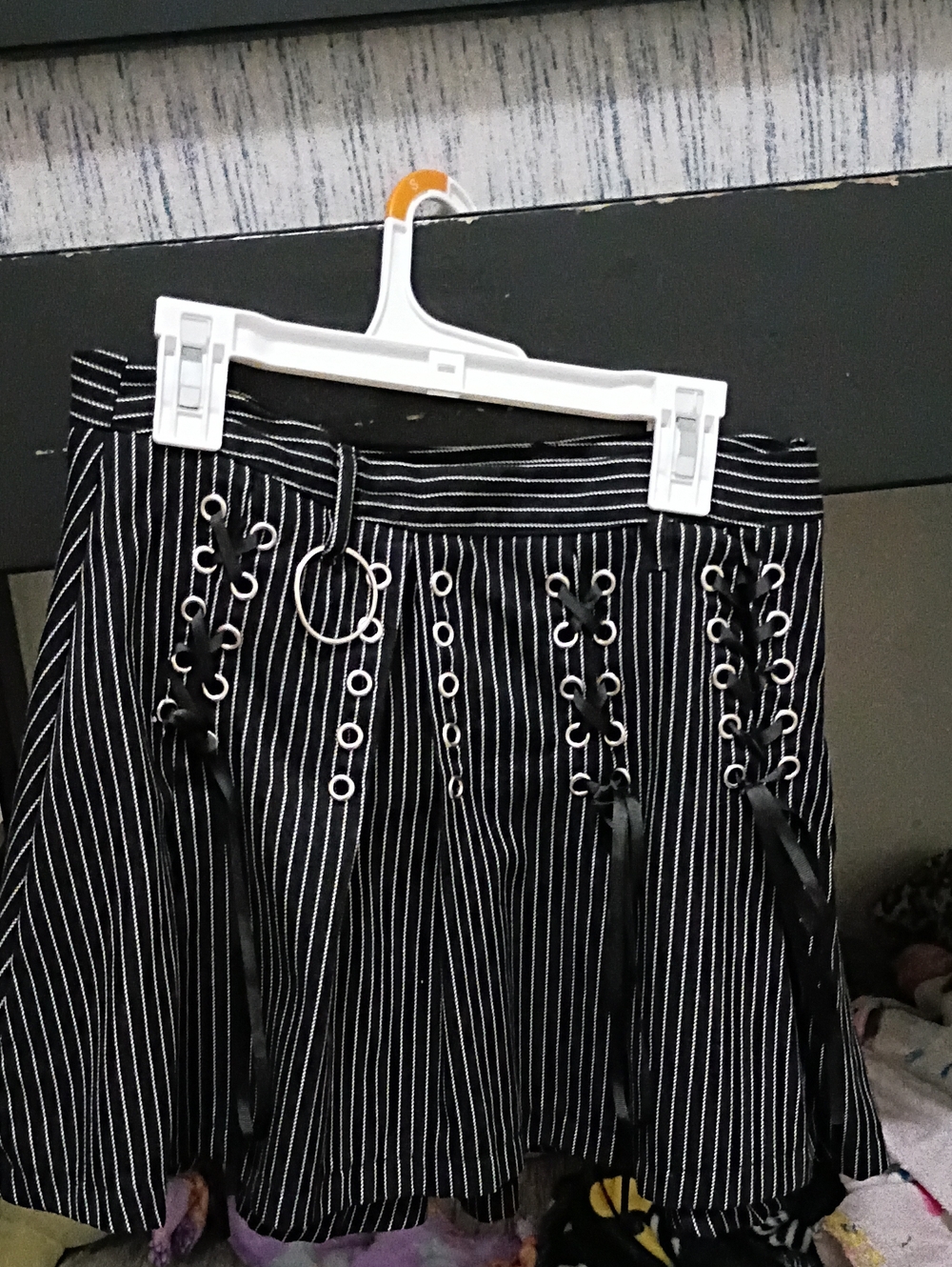 Hot Topic Black Pinstripe Skirt